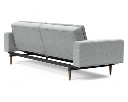 Innovation Living Dublexo Styletto Sofa Bed Dark Wood with Arms - 538 Melange Light Gray