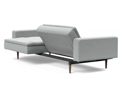 Innovation Living Dublexo Styletto Sofa Bed Dark Wood with Arms - 538 Melange Light Gray