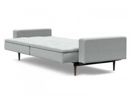 Innovation Living Dublexo Styletto Sofa Bed Dark Wood with Arms - 538 Melange Light Gray