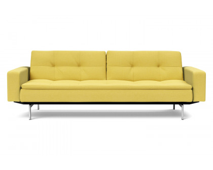 Innovation Living Dublexo Stainless Steel Sofa Bed with Arms - 554 Soft Mustard Flower