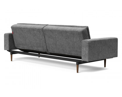 Innovation Living Dublexo Styletto Sofa Bed Dark Wood with Arms - 563 Twist Charcoal