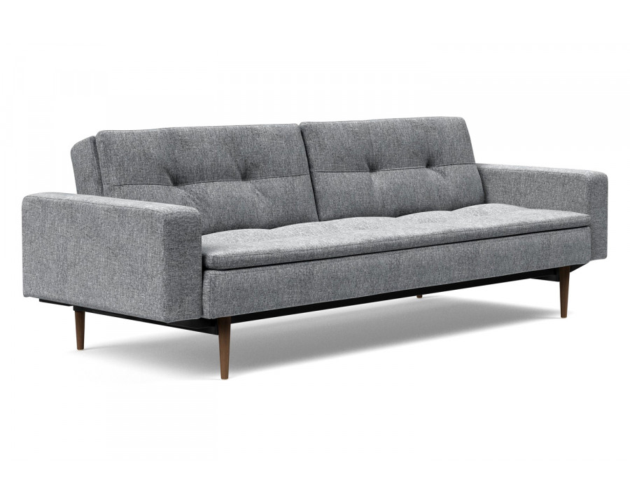 Innovation Living Dublexo Styletto Sofa Bed Dark Wood with Arms - 565 Twist Granite