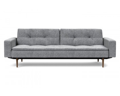 Innovation Living Dublexo Styletto Sofa Bed Dark Wood with Arms - 565 Twist Granite