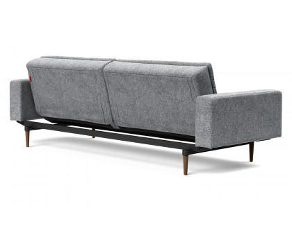 Innovation Living Dublexo Styletto Sofa Bed Dark Wood with Arms - 565 Twist Granite