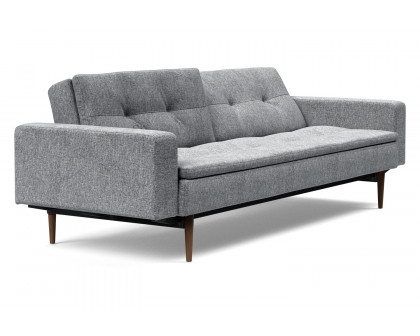 Innovation Living Dublexo Styletto Sofa Bed Dark Wood with Arms - 565 Twist Granite