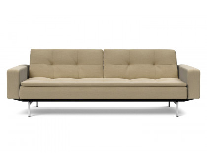 Innovation Living Dublexo Stainless Steel Sofa Bed with Arms - 571 Vivus Dusty Sand