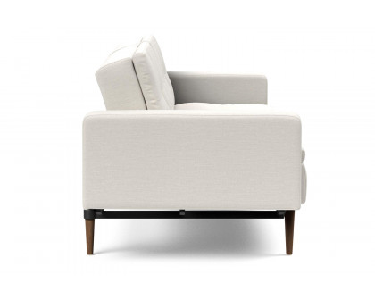 Innovation Living Dublexo Styletto Sofa Bed Dark Wood with Arms - 574 Vivus Dusty Off White