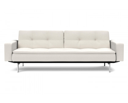 Innovation Living Dublexo Stainless Steel Sofa Bed with Arms - 574 Vivus Dusty Off White