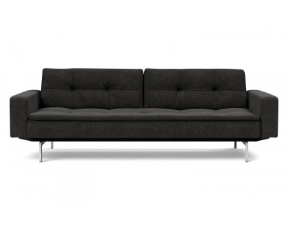 Innovation Living Dublexo Stainless Steel Sofa Bed with Arms - 577 Kenya Dark Gray