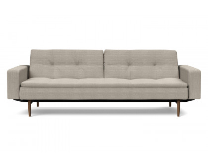 Innovation Living Dublexo Styletto Sofa Bed Dark Wood with Arms - 579 Kenya Gravel