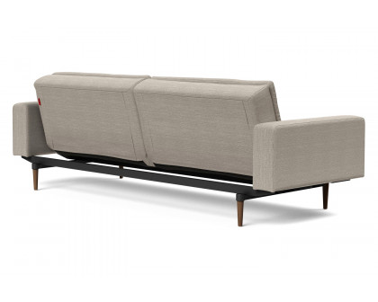 Innovation Living Dublexo Styletto Sofa Bed Dark Wood with Arms - 579 Kenya Gravel