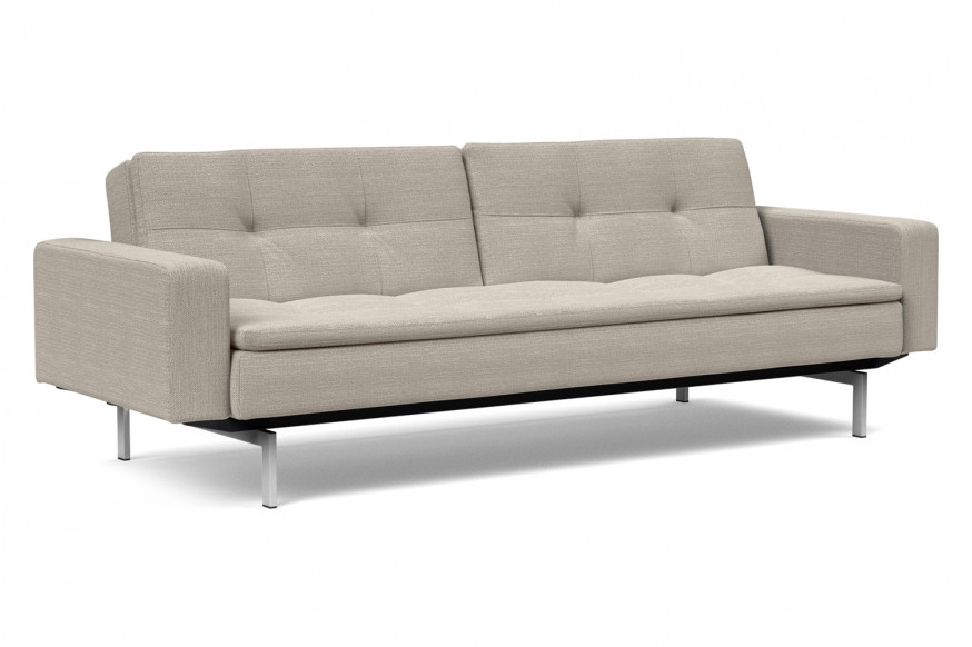 Innovation Living™ Dublexo Stainless Steel Sofa Bed with Arms - 579 Kenya Gravel