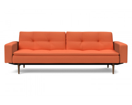 Innovation Living Dublexo Styletto Sofa Bed Dark Wood with Arms - 581 Argus Rust