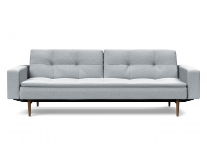 Innovation Living Dublexo Styletto Sofa Bed Dark Wood with Arms - 583 Argus Gray