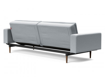 Innovation Living Dublexo Styletto Sofa Bed Dark Wood with Arms - 583 Argus Gray