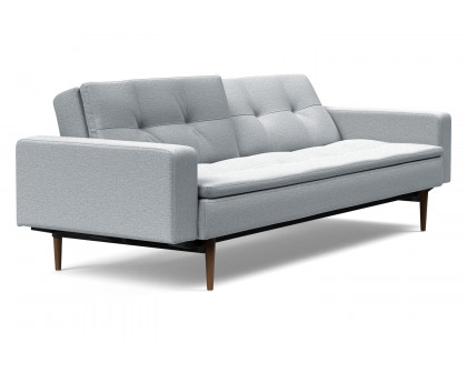 Innovation Living Dublexo Styletto Sofa Bed Dark Wood with Arms - 583 Argus Gray