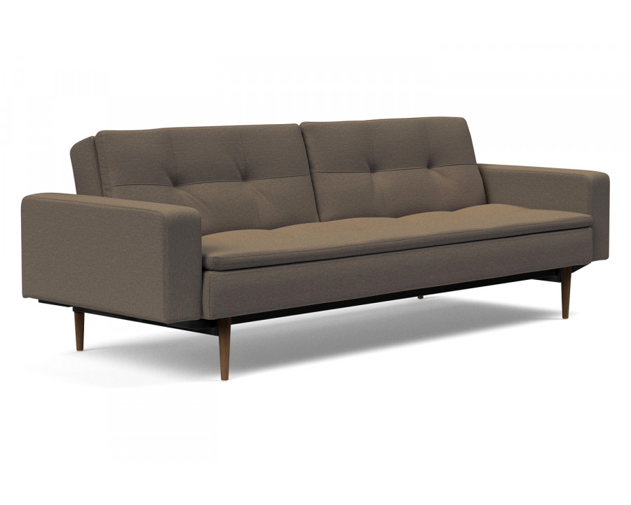 Innovation Living Dublexo Styletto Sofa Bed Dark Wood with Arms - 585 Argus Brown