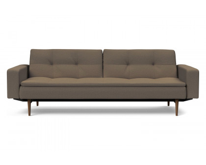 Innovation Living Dublexo Styletto Sofa Bed Dark Wood with Arms - 585 Argus Brown