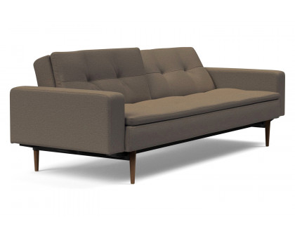 Innovation Living Dublexo Styletto Sofa Bed Dark Wood with Arms - 585 Argus Brown