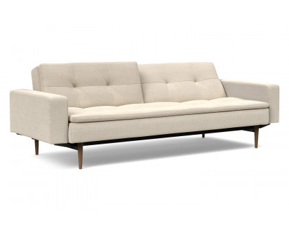 Innovation Living Dublexo Styletto Sofa Bed Dark Wood with Arms - 586 Phobos Latte