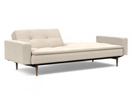 Innovation Living Dublexo Styletto Sofa Bed Dark Wood with Arms - 586 Phobos Latte