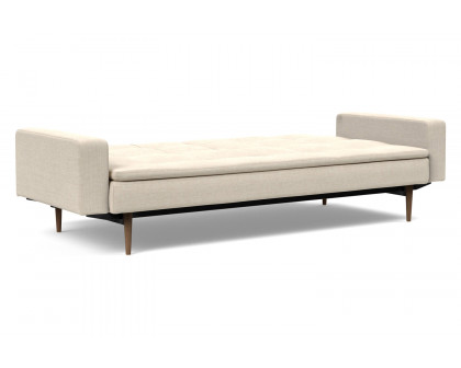 Innovation Living Dublexo Styletto Sofa Bed Dark Wood with Arms - 586 Phobos Latte