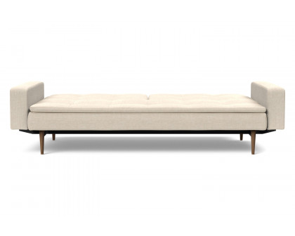 Innovation Living Dublexo Styletto Sofa Bed Dark Wood with Arms - 586 Phobos Latte