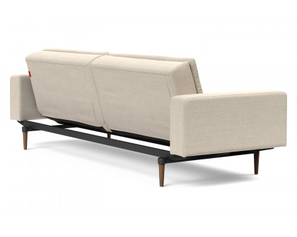 Innovation Living Dublexo Styletto Sofa Bed Dark Wood with Arms - 586 Phobos Latte