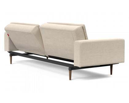 Innovation Living Dublexo Styletto Sofa Bed Dark Wood with Arms - 586 Phobos Latte