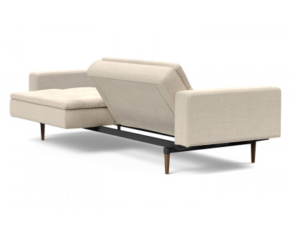 Innovation Living Dublexo Styletto Sofa Bed Dark Wood with Arms - 586 Phobos Latte