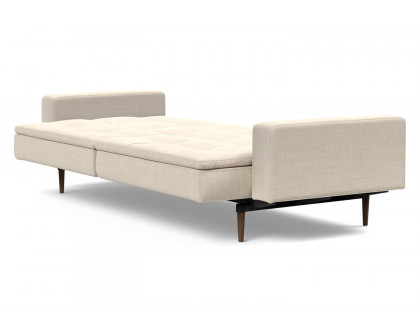 Innovation Living Dublexo Styletto Sofa Bed Dark Wood with Arms - 586 Phobos Latte