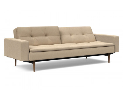 Innovation Living Dublexo Styletto Sofa Bed Dark Wood with Arms - 587 Phobos Mocha