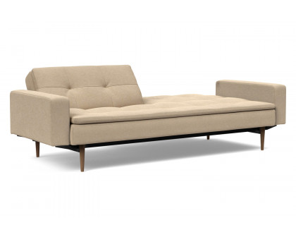 Innovation Living Dublexo Styletto Sofa Bed Dark Wood with Arms - 587 Phobos Mocha