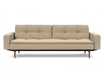 Innovation Living Dublexo Styletto Sofa Bed Dark Wood with Arms - 587 Phobos Mocha