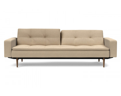 Innovation Living Dublexo Styletto Sofa Bed Dark Wood with Arms - 587 Phobos Mocha