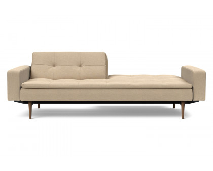 Innovation Living Dublexo Styletto Sofa Bed Dark Wood with Arms - 587 Phobos Mocha