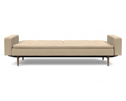 Innovation Living Dublexo Styletto Sofa Bed Dark Wood with Arms - 587 Phobos Mocha