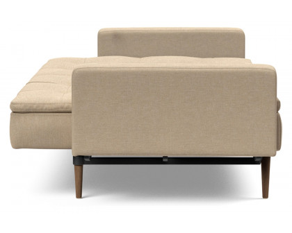 Innovation Living Dublexo Styletto Sofa Bed Dark Wood with Arms - 587 Phobos Mocha