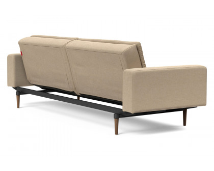 Innovation Living Dublexo Styletto Sofa Bed Dark Wood with Arms - 587 Phobos Mocha