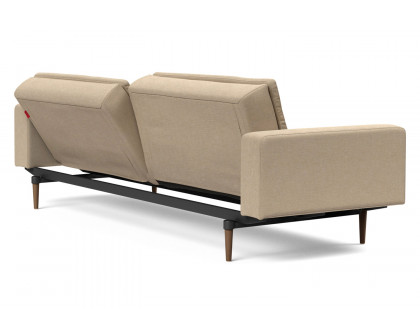 Innovation Living Dublexo Styletto Sofa Bed Dark Wood with Arms - 587 Phobos Mocha