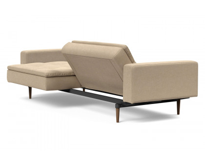 Innovation Living Dublexo Styletto Sofa Bed Dark Wood with Arms - 587 Phobos Mocha