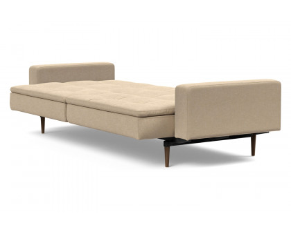 Innovation Living Dublexo Styletto Sofa Bed Dark Wood with Arms - 587 Phobos Mocha