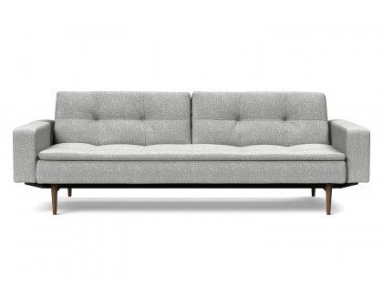 Innovation Living Dublexo Styletto Sofa Bed Dark Wood with Arms - 590 Micro Check Gray