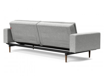 Innovation Living Dublexo Styletto Sofa Bed Dark Wood with Arms - 590 Micro Check Gray