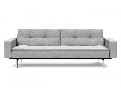 Innovation Living Dublexo Stainless Steel Sofa Bed with Arms - 590 Micro Check Gray