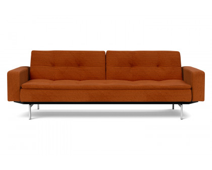 Innovation Living Dublexo Stainless Steel Sofa Bed with Arms - 595 Corduroy Burnt Orange