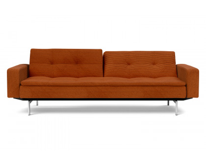 Innovation Living Dublexo Stainless Steel Sofa Bed with Arms - 595 Corduroy Burnt Orange