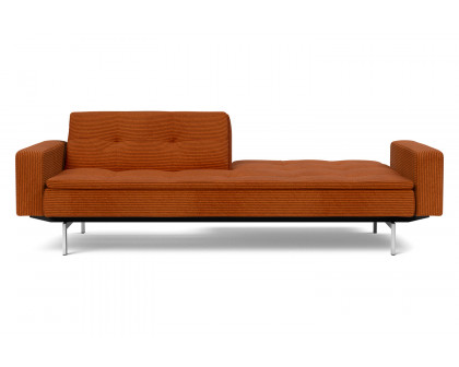 Innovation Living Dublexo Stainless Steel Sofa Bed with Arms - 595 Corduroy Burnt Orange