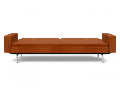 Innovation Living Dublexo Stainless Steel Sofa Bed with Arms - 595 Corduroy Burnt Orange