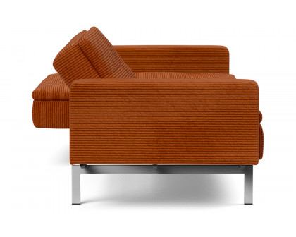 Innovation Living Dublexo Stainless Steel Sofa Bed with Arms - 595 Corduroy Burnt Orange